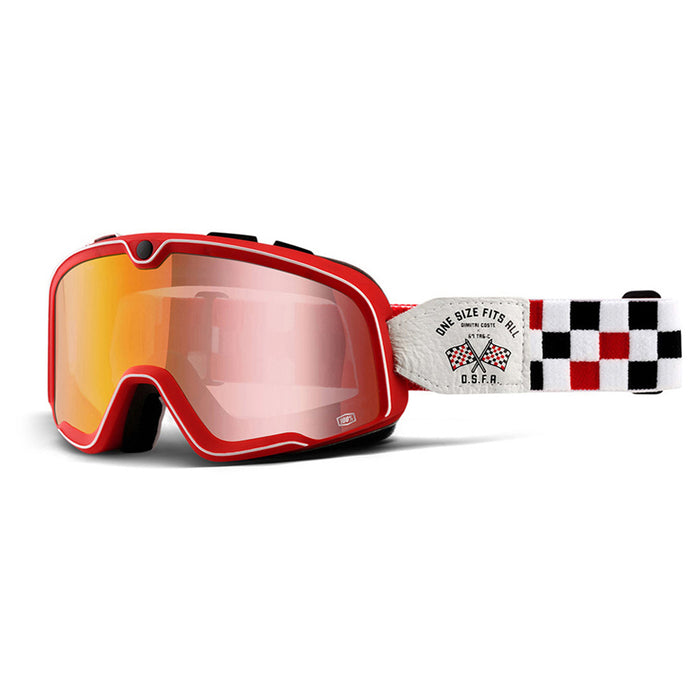100% Barstow Classic OSFA-2 Spray Goggles Red Mirror Lens