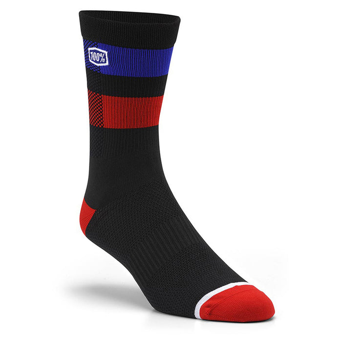 100% Flow Black/Red Performance Socks