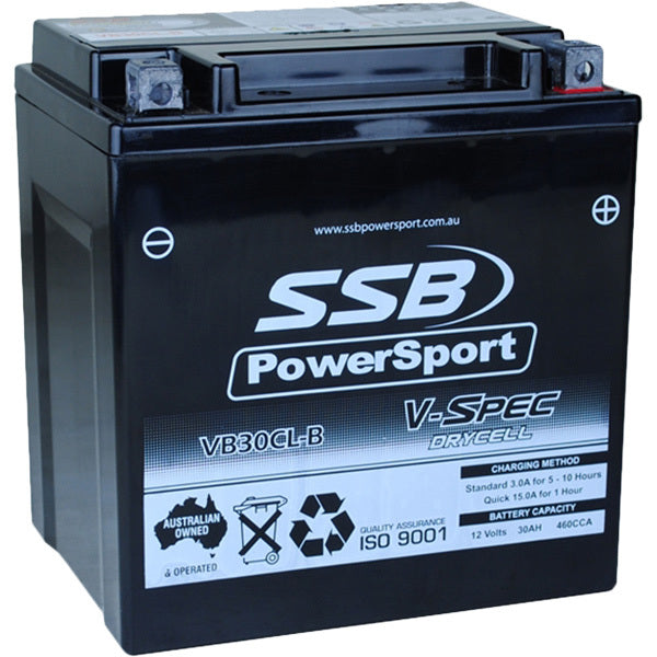 SSB Powersport VB30CL-B 12V V-Spec High Performance AGM Battery