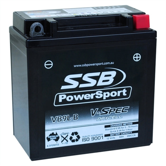 SSB V-Spec High Performance 12V AGM Battery 200CCA 9AH VB9L-B