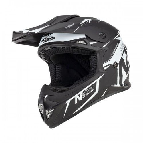Nitro MX620 Podium Helmet Satin Black and White XL