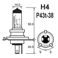 Halogen Bulb 12V 60/55W P43T