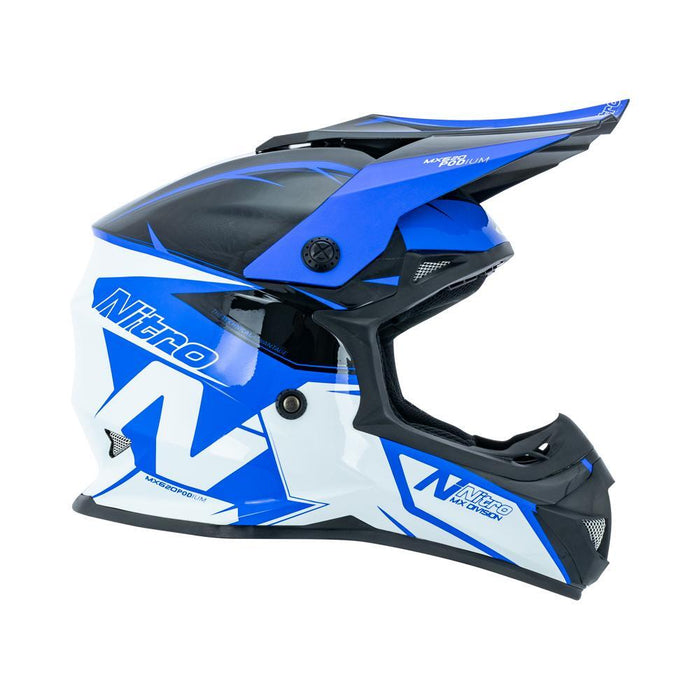 Nitro MX620 Podium Helmet Black, Blue, and White XL