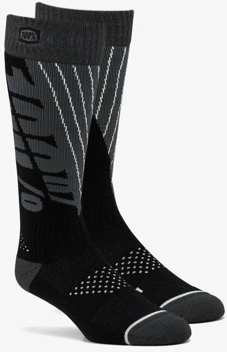 100% Torque Comfort Moto Black and Steel Grey Socks