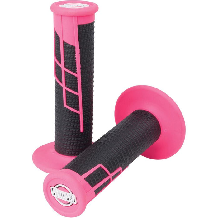 Pro Taper Clamp On Half Waffle Grips Neon Pink and Black