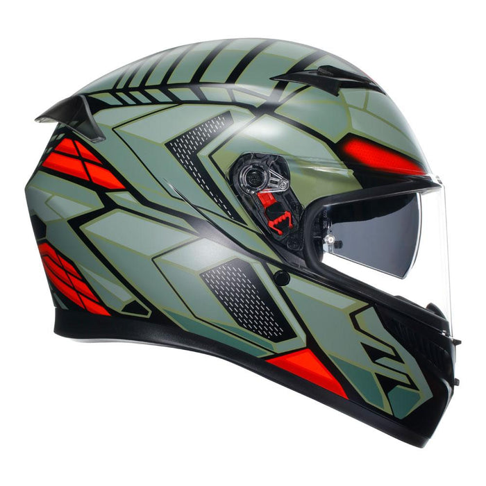 AGV K3 - DECEPT MATT BLACK/GREEN/RED AGV