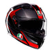 AGV K3 - STRIGA MATT BLACK/GREY/RED AGV