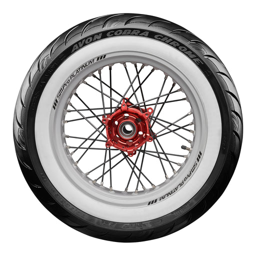 Avon Cobra Chrome 140/90B16 White Wall Rear Tyre (77H Rating) AV92