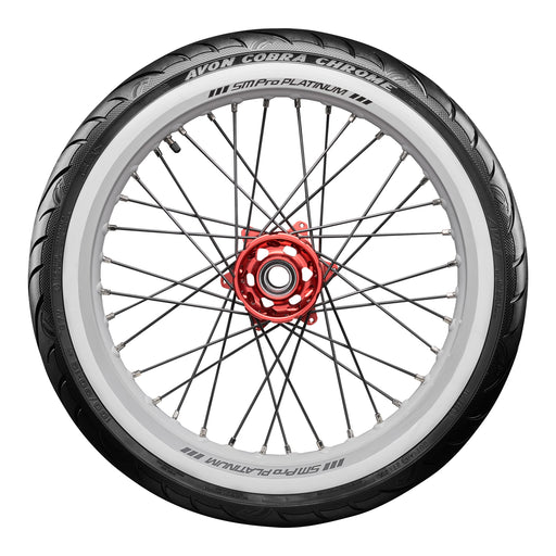 Avon Cobra Chrome MT90B16 (130/90B16) White Wall Front Tyre (74H Rating) AV91