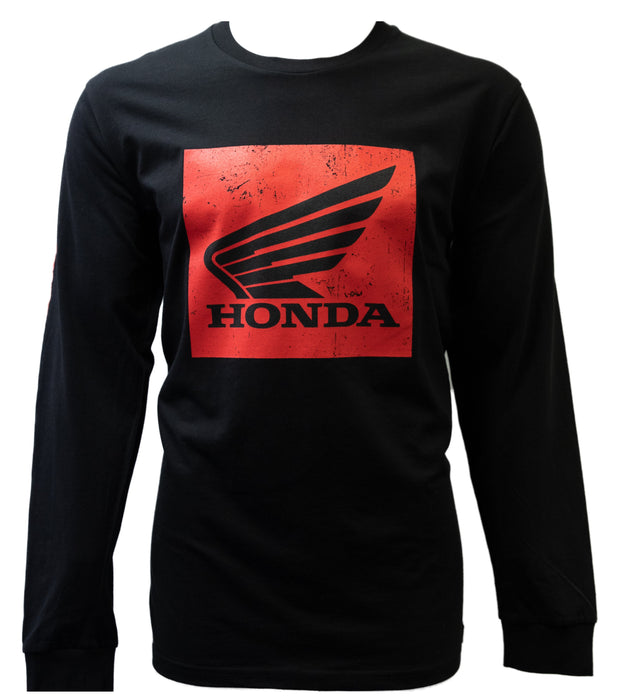 Honda Racing Long Sleeve T-Shirt - Black/Red Honda
