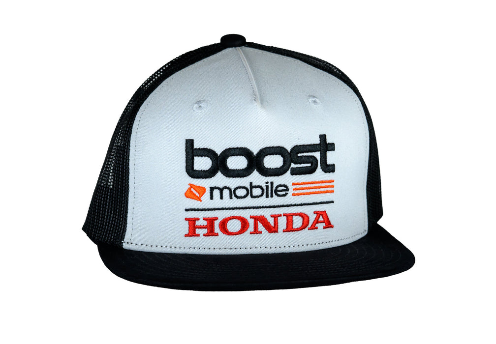 Honda x Boost Flat Peak Cap - White/Black Honda