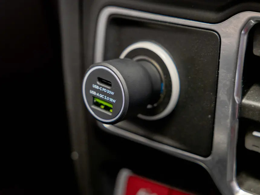 QUAD LOCK 12V DUAL USB CAR CHARGER (USB-C/USB-A) Quad Lock