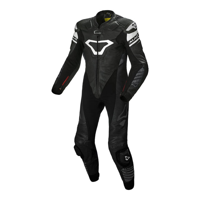 Macna Tracktix 1 Piece Suit Black/White Macna