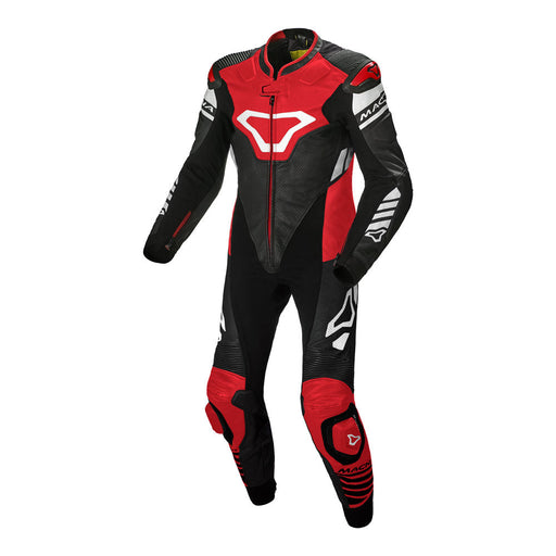 Macna Tracktix 1 Piece Suit Black/Red/White Macna