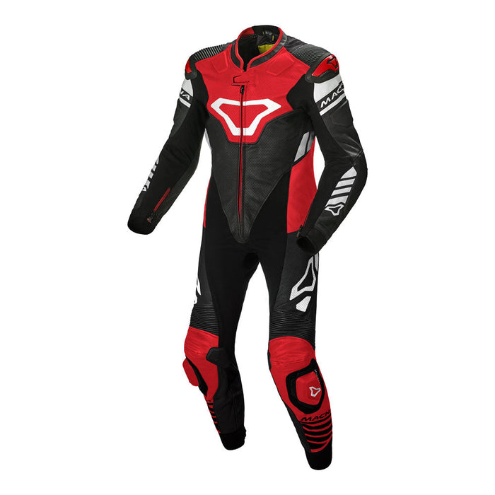 Macna Tracktix 1 Piece Suit Black/Red/White Macna