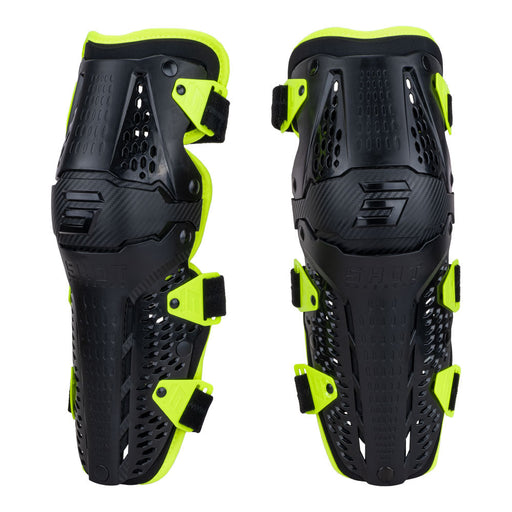 Shot Airflow Adult Knee/Shin Guards Black/Yellow Shot MX