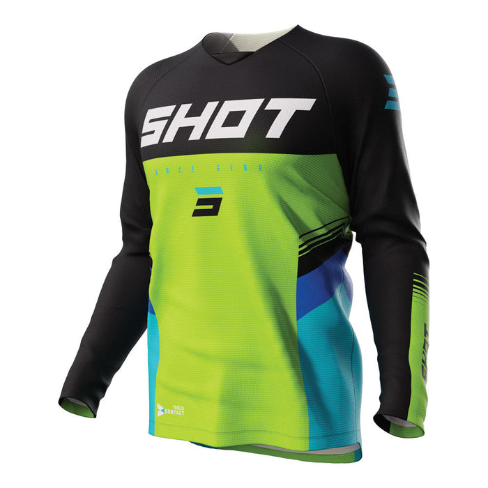 Shot Raw Kid Tracer Jersey Green Shot MX