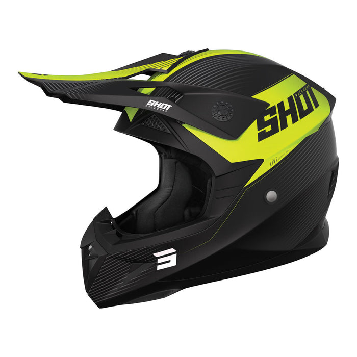 Shot Pulse Line Helmet Matt Neon Yellow Shot MX