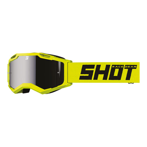 Shot Assault 2.0 Goggles Solid Neon Yellow with Silver Iridium Lens Shot MX