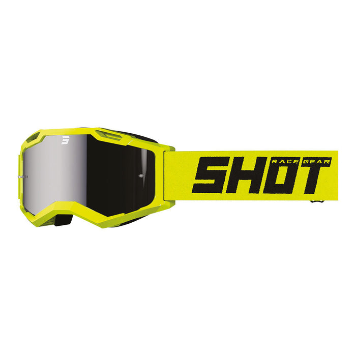 Shot Assault 2.0 Goggles Solid Neon Yellow with Silver Iridium Lens Shot MX