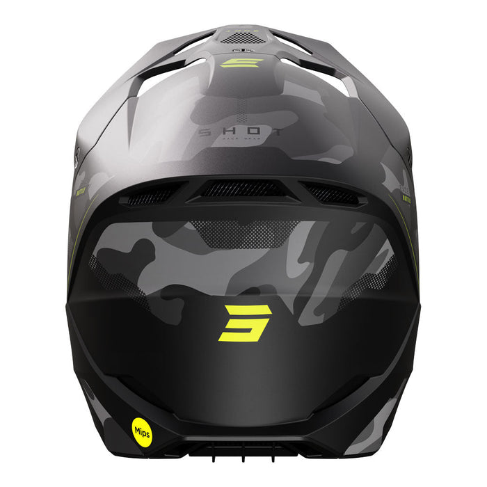 Shot Race Helmet Battle Black Camo/Neon Yellow Shot MX