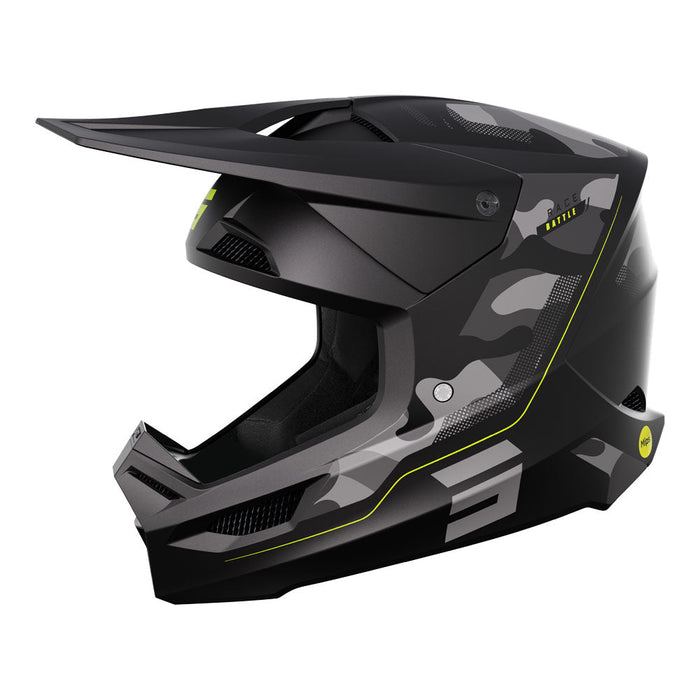 Shot Race Helmet Battle Black Camo/Neon Yellow Shot MX