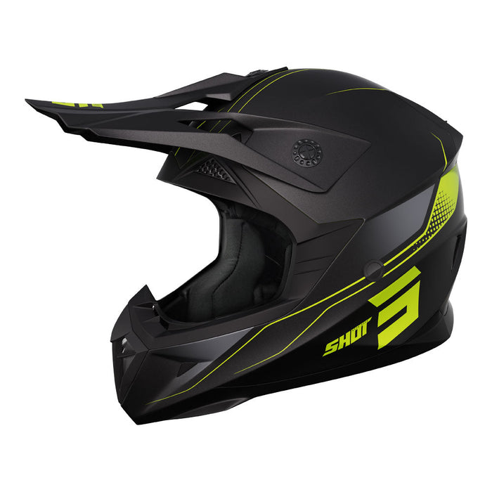 Shot Pulse Helmet Edge Matt Black/Neon Yellow Shot MX