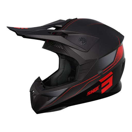 Shot Pulse Helmet Edge Matt Black/Red Shot MX