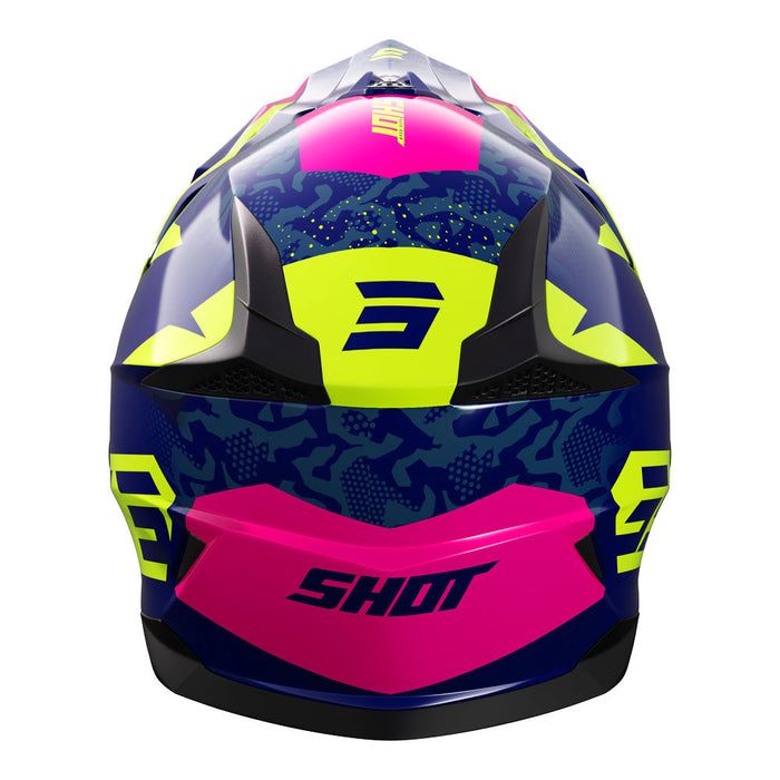 Shot Pulse Kid Helmet Airfit Blue/Neon Yellow/Pink Shot MX