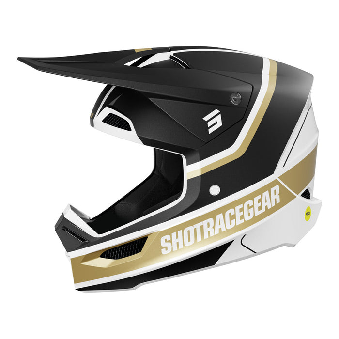 Shot Race Mythic Helmet Black/Gold Matt Shot MX