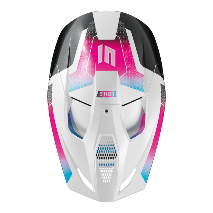 Shot Race Phaser Helmet Black/Blue/Pink Pearly Shot MX