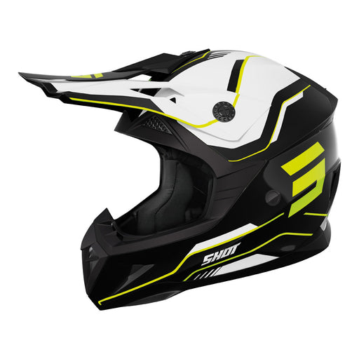 Shot Pulse Lines Helmet Black/Neon Yellow Glossy Shot MX