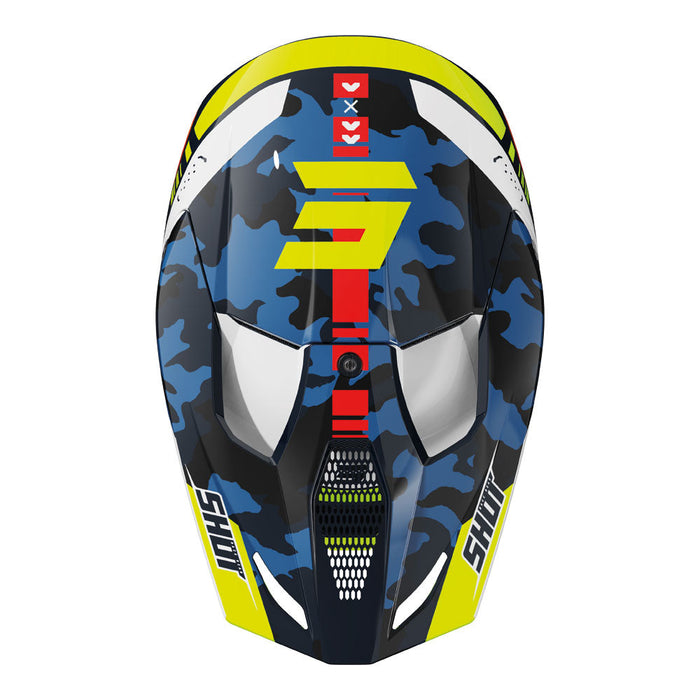 Shot Furious Flash Helmet Blue/Neon Yellow Glossy Shot MX