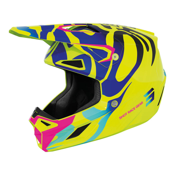 Shot Speed Kid Ghost Helmet Neon Yellow Glossy Shot MX