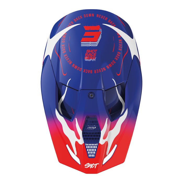 Shot Furious Kid Beast Helmet Blue/Red Glossy Shot MX