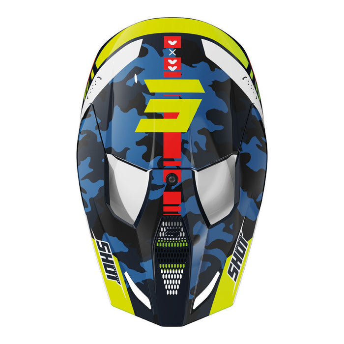 Shot Furious Kid Flash Helmet Blue/Neon Yellow Glossy Shot MX