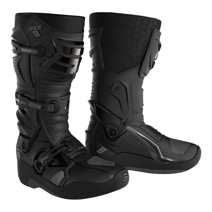 Shot Race 8 Boots Black Chrome