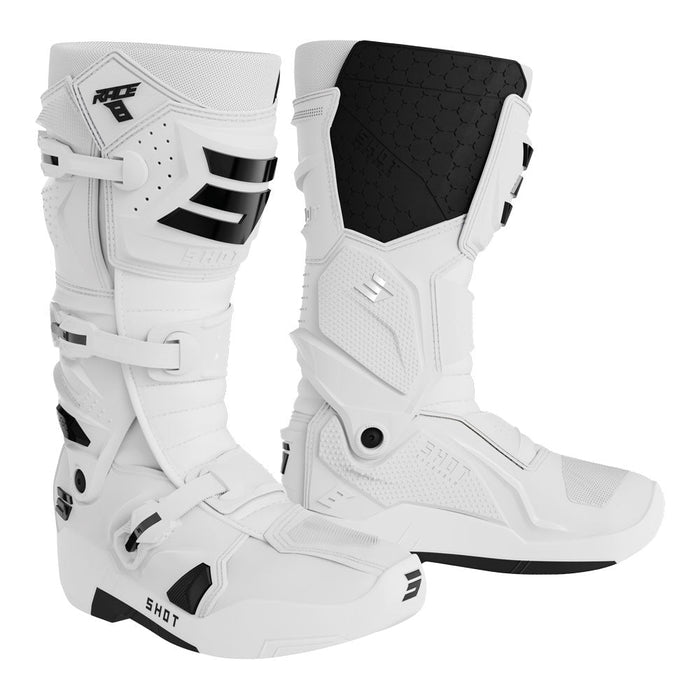 Shot Race 8 Boots White