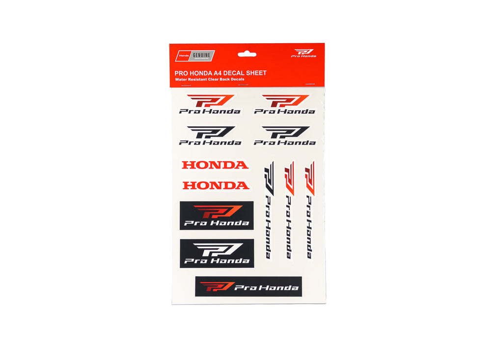 Pro Honda A4 Decal Sheet Honda