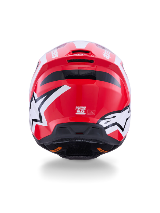 ALPINESTARS SM3 HEAT HELMET ECE06/DOT - RED/WHITE/BLACK GLOSSY