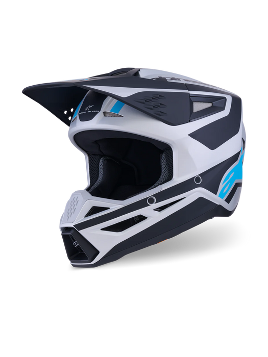 ALPINESTARS SM3 HEAT HELMET ECE06/DOT - SILVER/BLUE/BLACK MATT