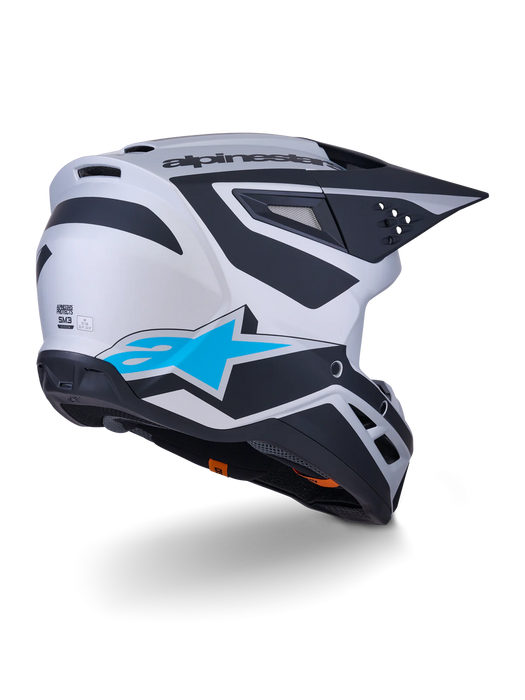 ALPINESTARS SM3 HEAT HELMET ECE06/DOT - SILVER/BLUE/BLACK MATT