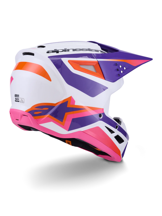 ALPINESTARS SM3 HEAT HELMET ECE06/DOT WHITE/PURPLE/PINK GLOSSY