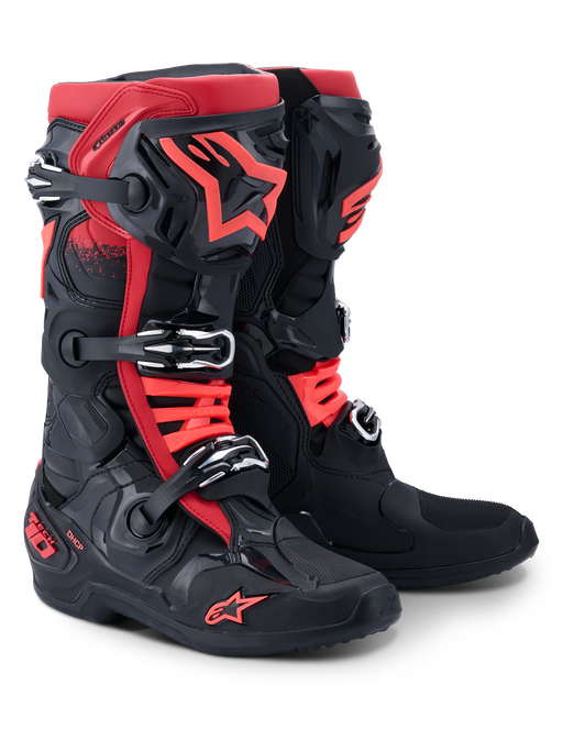 Alpinestars Tech 10 Boots Black Red Top Two Moto