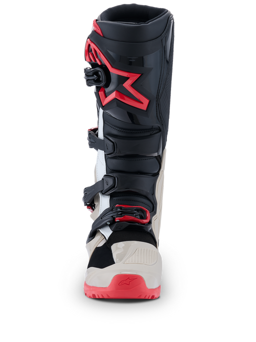 Alpinestars Tech 7 Boots Enduro Black Light-Gray Bright-Red Top Two Moto