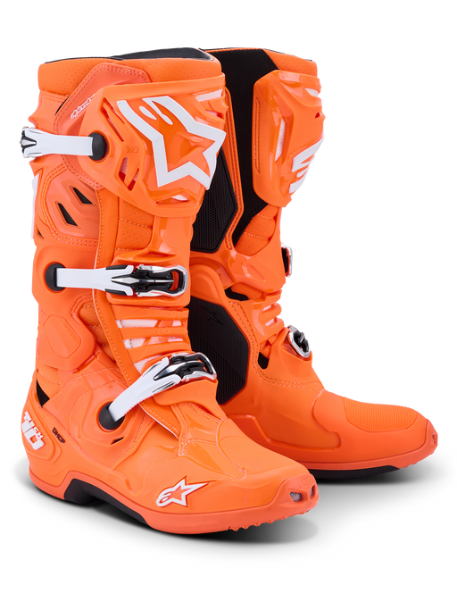Alpinestars Tech 10 Supervented Fluro-Orange Black White Top Two Moto