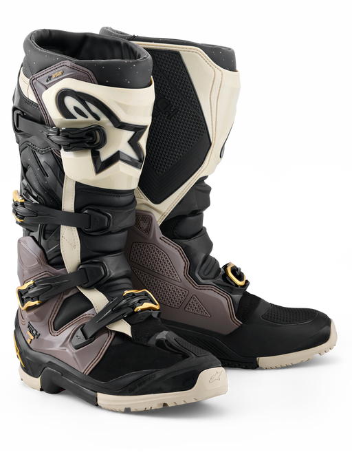 Alpinestars Tech 7 Boots Drystar Enduro Black Dark-Gray Gold Top Two Moto
