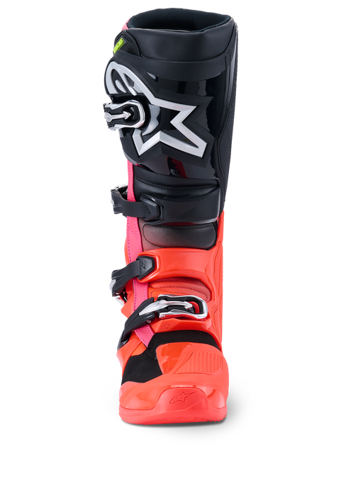 Alpinestars Tech 7 Boots Black Fluro-Red Fluro-Pink Top Two Moto
