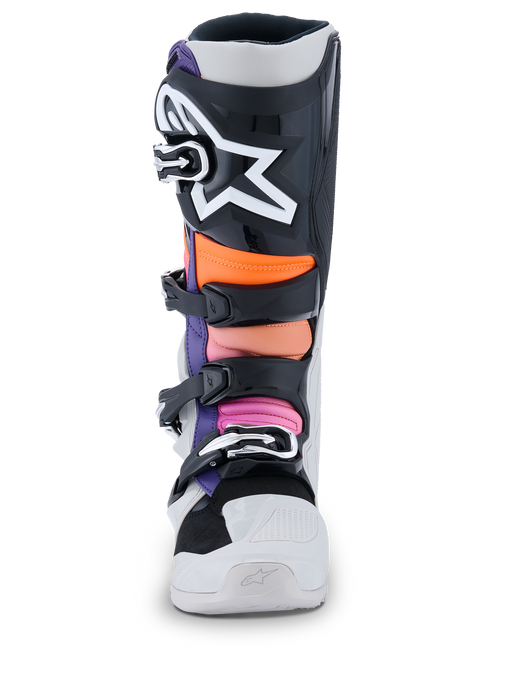 Alpinestars Tech 7 Boots Black Light-Gray Fluro-Orange Magenta Top Two Moto