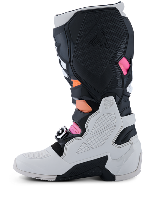 Alpinestars Tech 7 Boots Black Light-Gray Fluro-Orange Magenta Top Two Moto